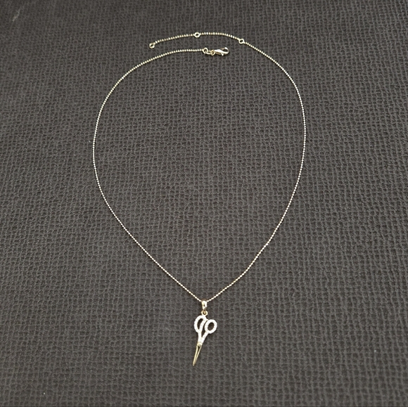 bleu💙 sage Gold💛 Scissors✂️ Pendant Necklace - NWT - Picture 2 of 16